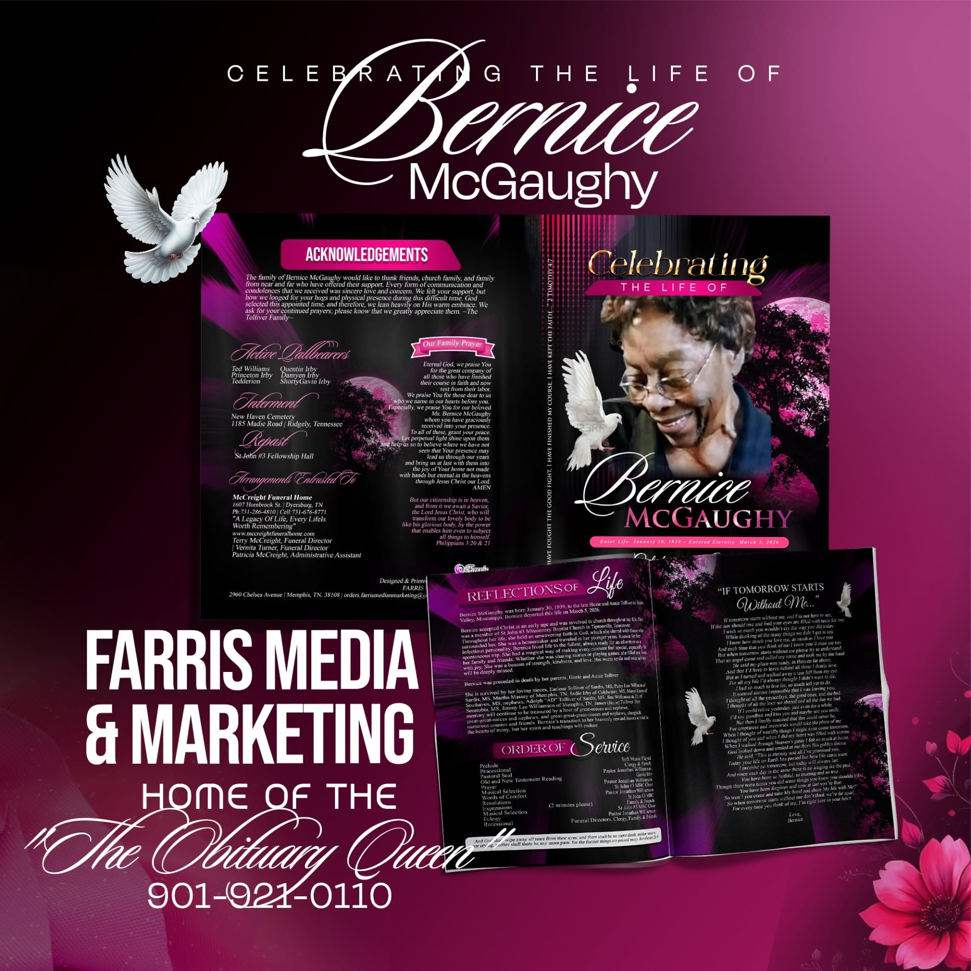 Celebrating the Life of Anita Carrick Mister — full obituary program package by Farris Media