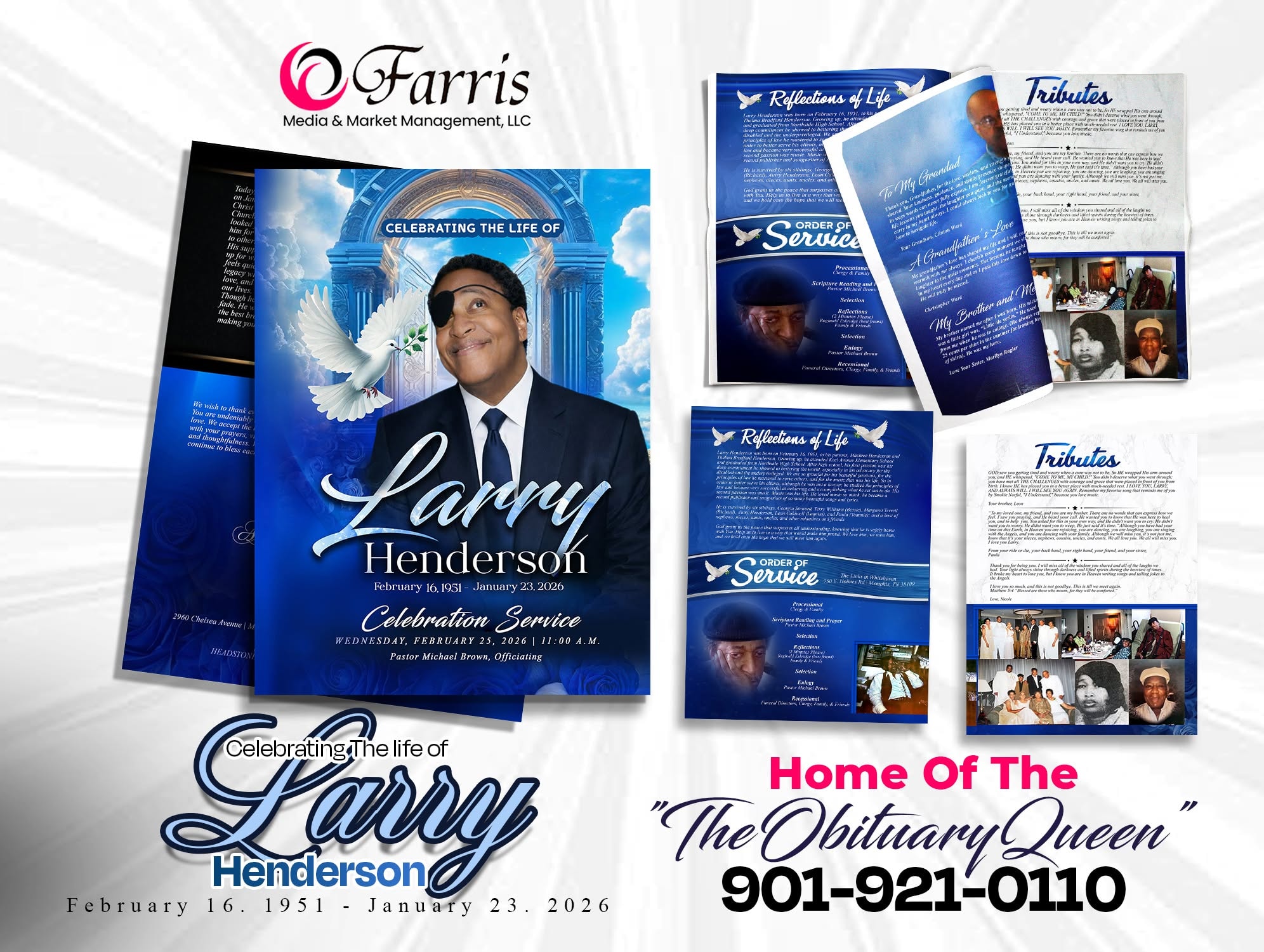 Celebrating the Life of Larry Henderson — full obituary program package by Farris Media