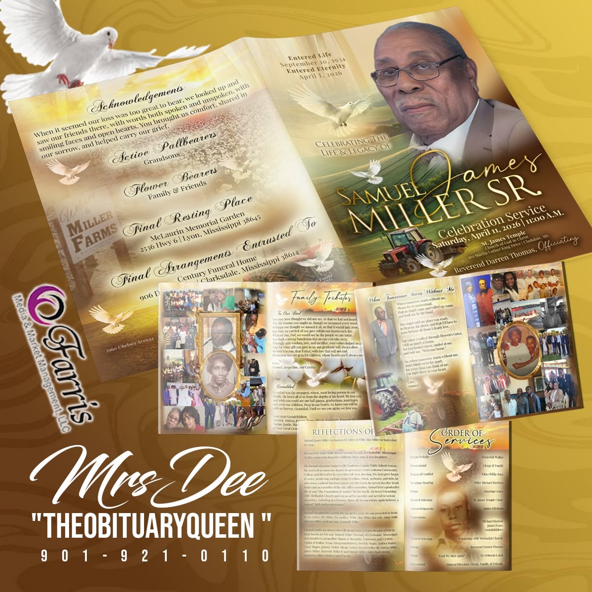 Celebrating the Life & Legacy of Samuel James Miller Sr. — full obituary program package by Farris Media