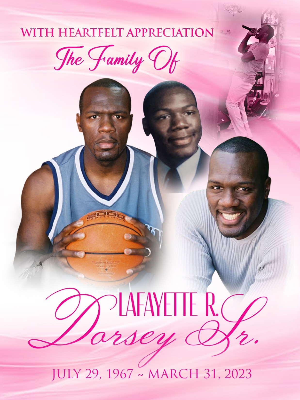 Obituary program cover — Lafayette R. Dorsey Sr., July 29, 1967 – March 31, 2023